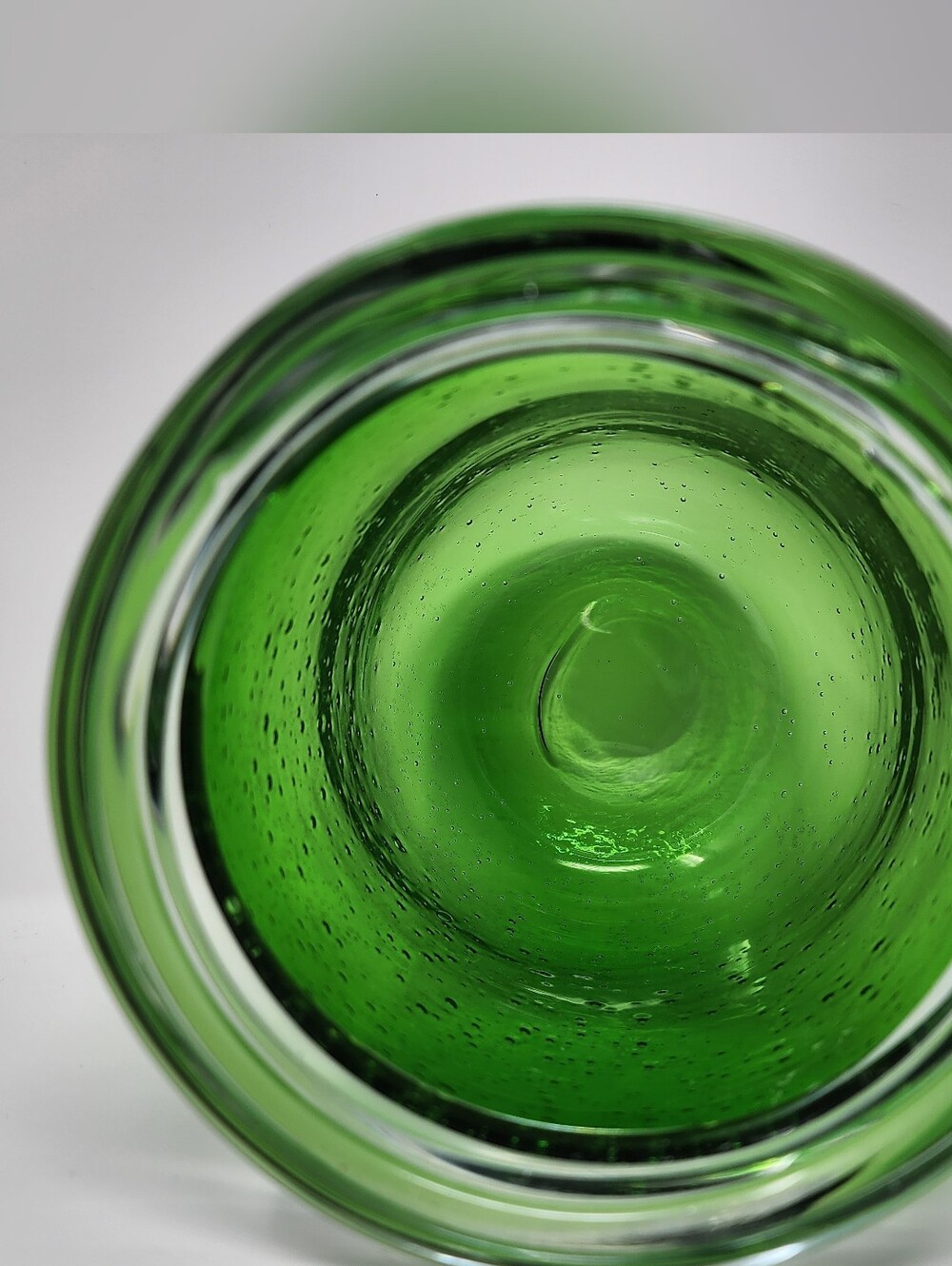 Handblown Green Mason Jar Shaped Art Glass Vase - Picture 7 of 8